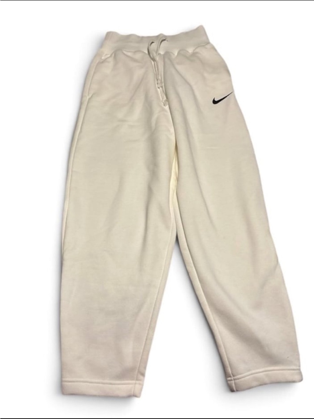 Nike white Sweatpants with Black Swoosh